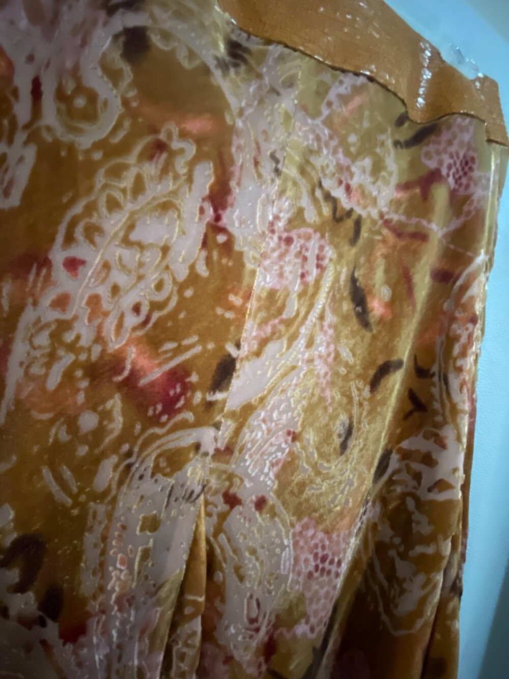 Laundry by Shelli Segal Silk Blend Paisley Skirt Size 2 Flowy Boho Brown Tan - Picture 3 of 9